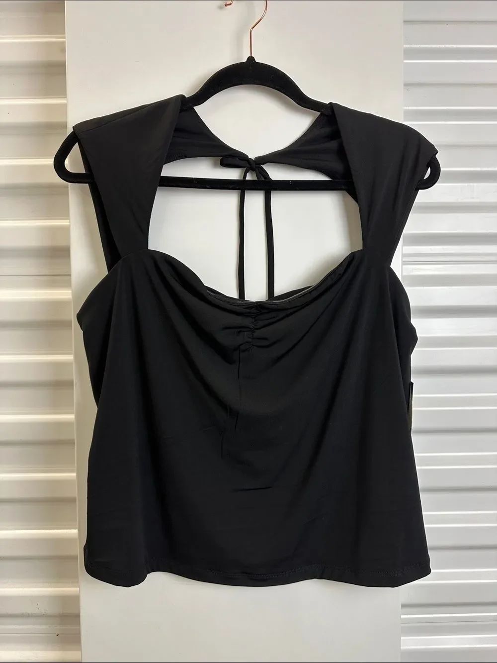 WILD FABLE Black Tie-Back Sleeveless Top